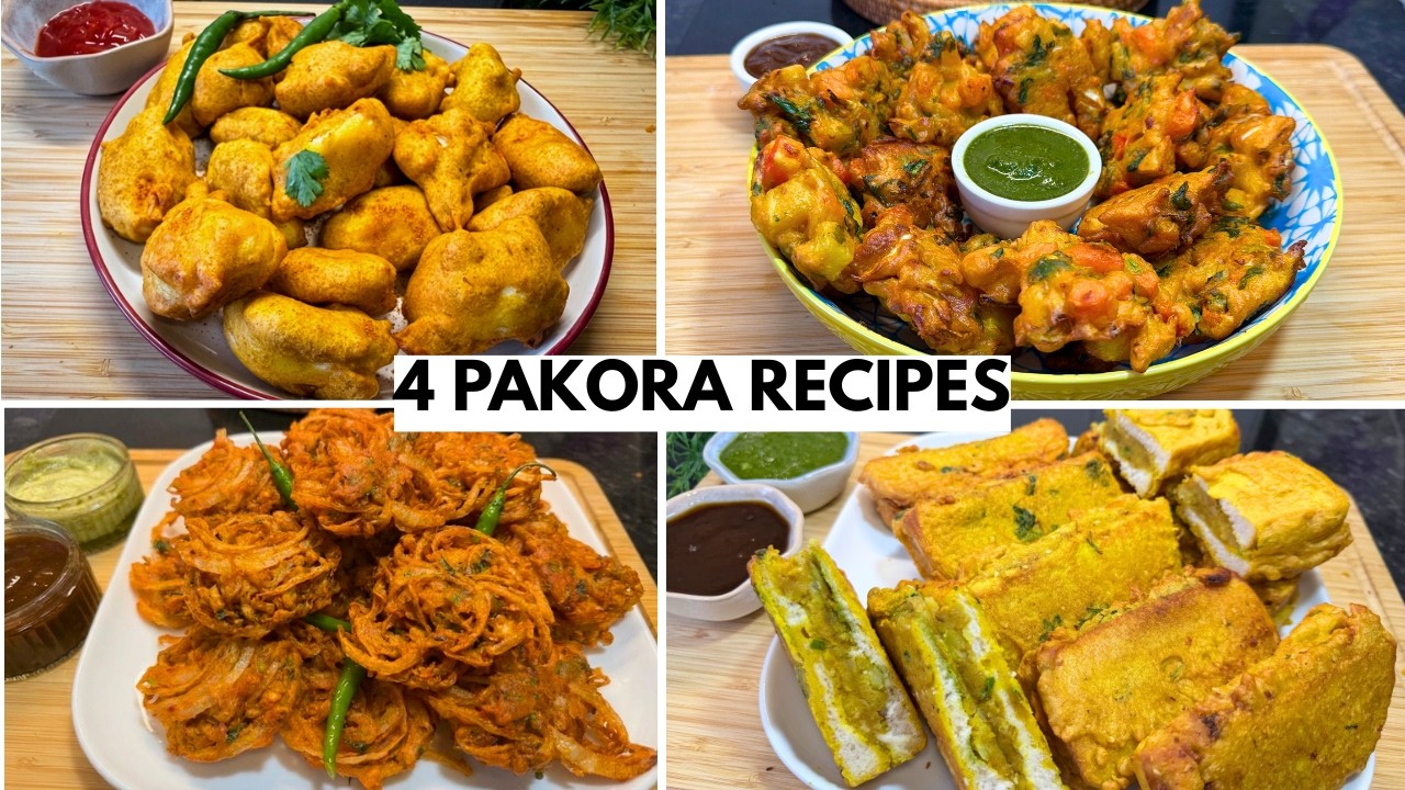 4 Ways to Make Crispy Pakoras | Easy Ramadan Iftar Snack Recipes