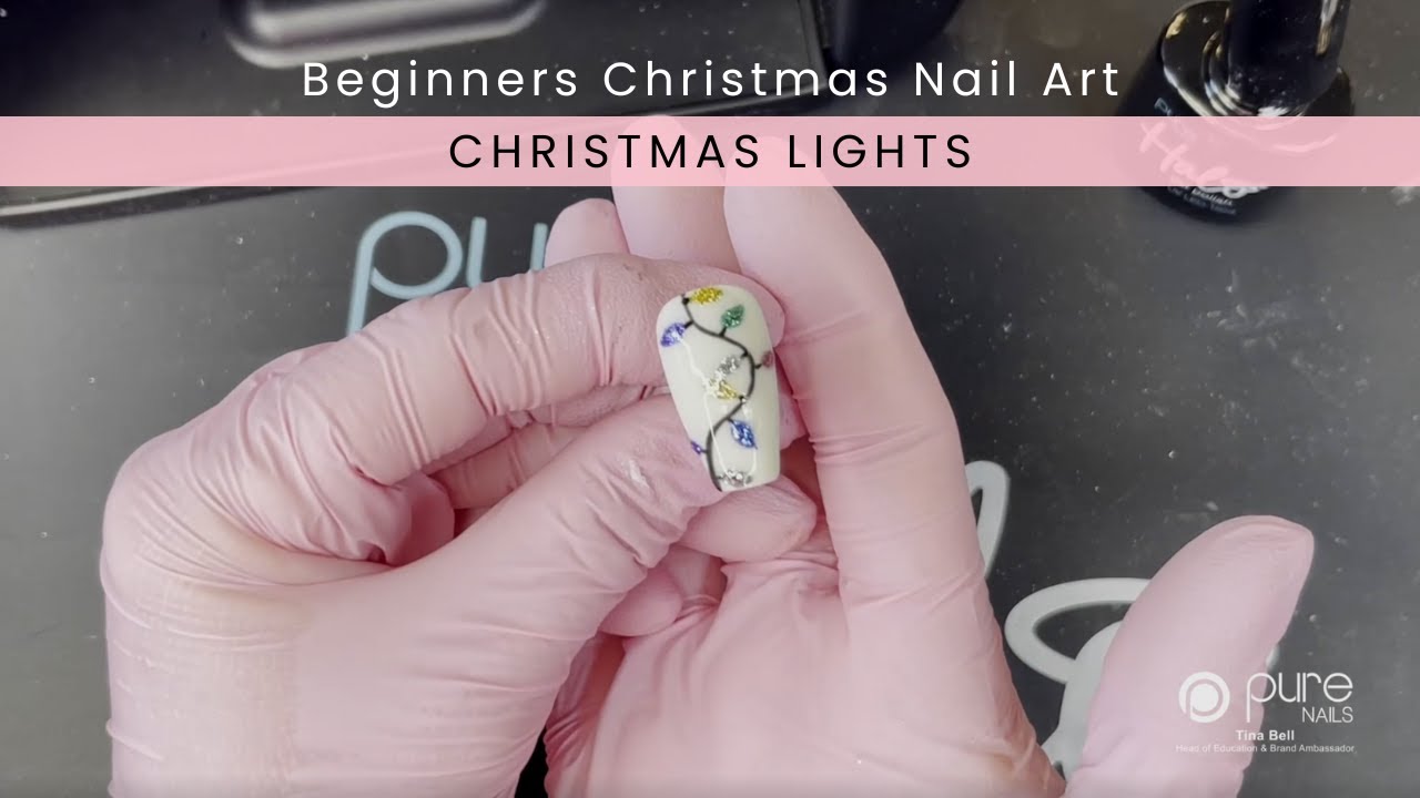 Beginners Christmas Nail Art - Christmas Lights | Pure Nails | Tina Liddle