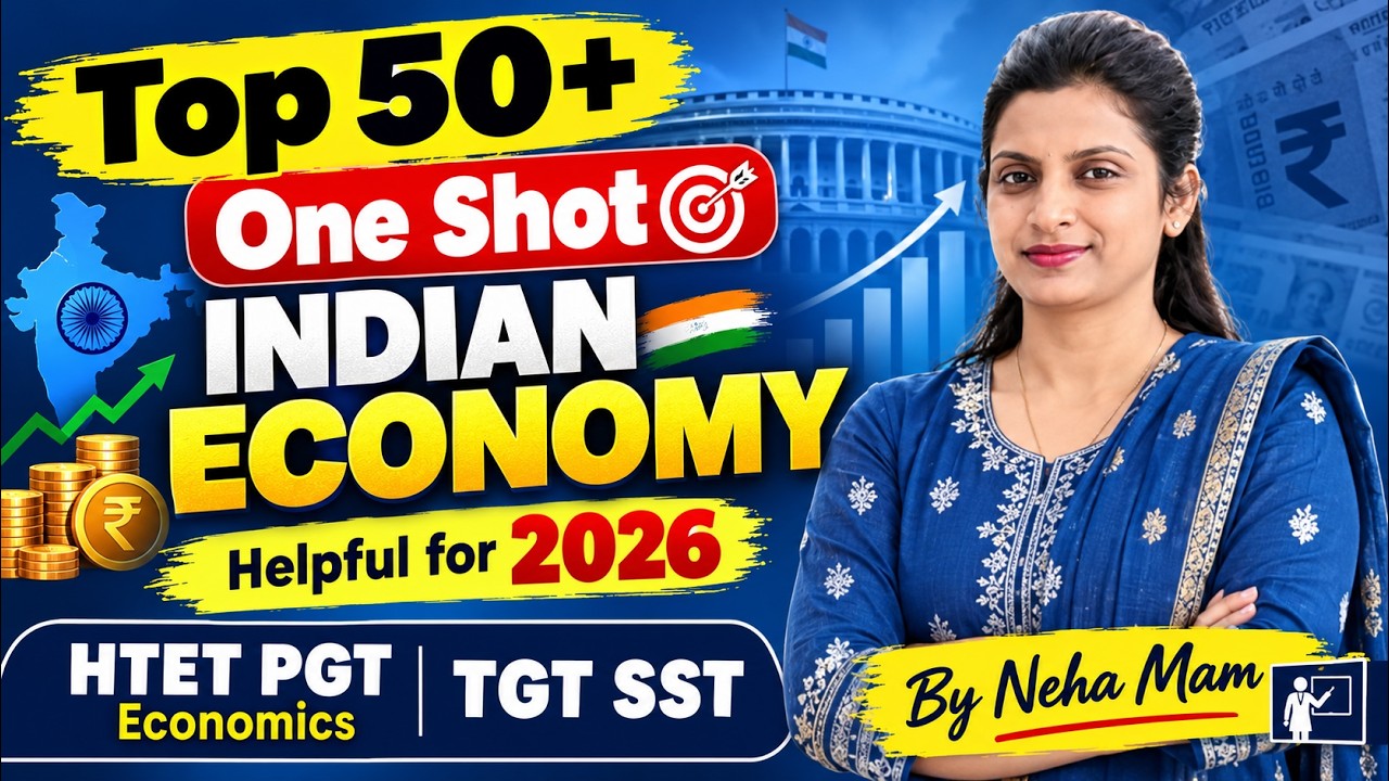 TOP 50+ One shot Indian ECONOMY | HTET PGT ECONOMICS 2026 | HTET TGT sst
