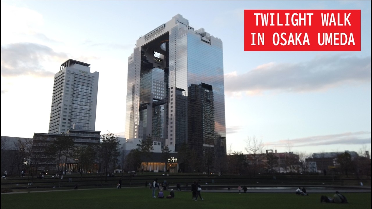 Twilight City Walk in Osaka Umeda - Walking in Japan 大阪梅田 夕暮れ散歩