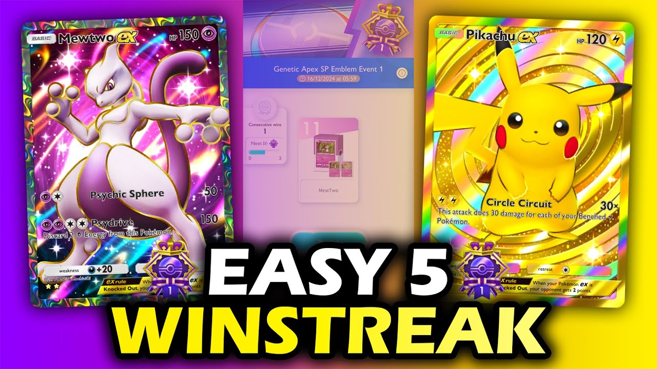 How to Easily Get 5 WinStreak in Pokemon TCG Pocket (Win Streak Event)