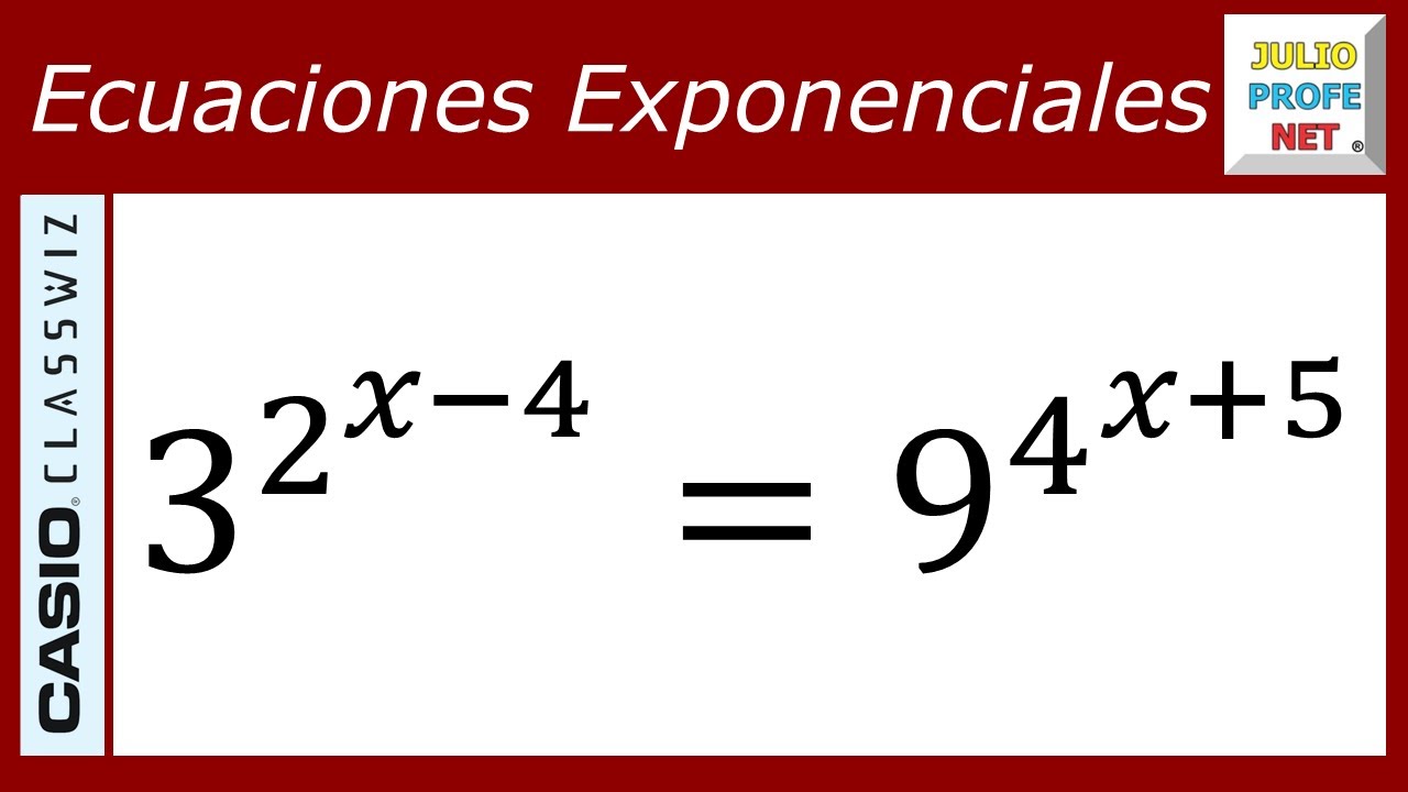Ecuaciones exponenciales | Ej. 17 #julioprofe y #casio