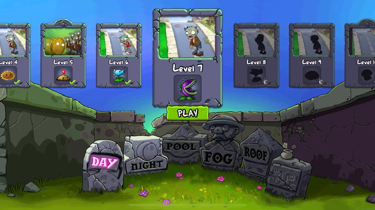 Plants vs Zombies level 7 (day)