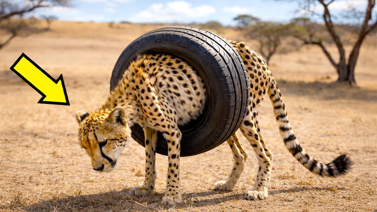 Un uomo trova un ghepardo morente intrappolato in uno pneumatico da 2 anni–Ciò che accade ti stupirà