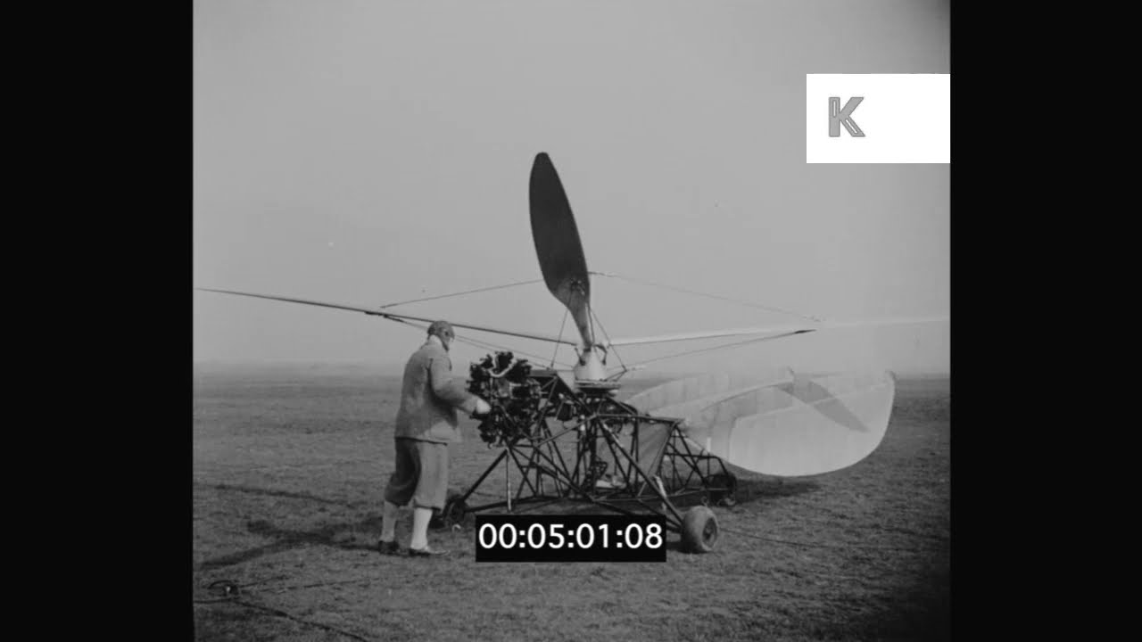 1930s Plane Inventor Demonstrates The Revoplane, Early Flight, 35mm