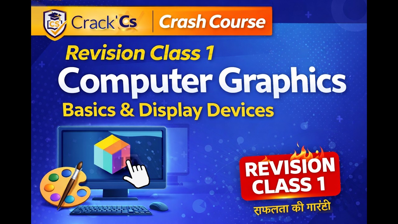 Class 1 Computer Graphics Revision | Basics + Display Devices | UP LT Grade CS Crash Course