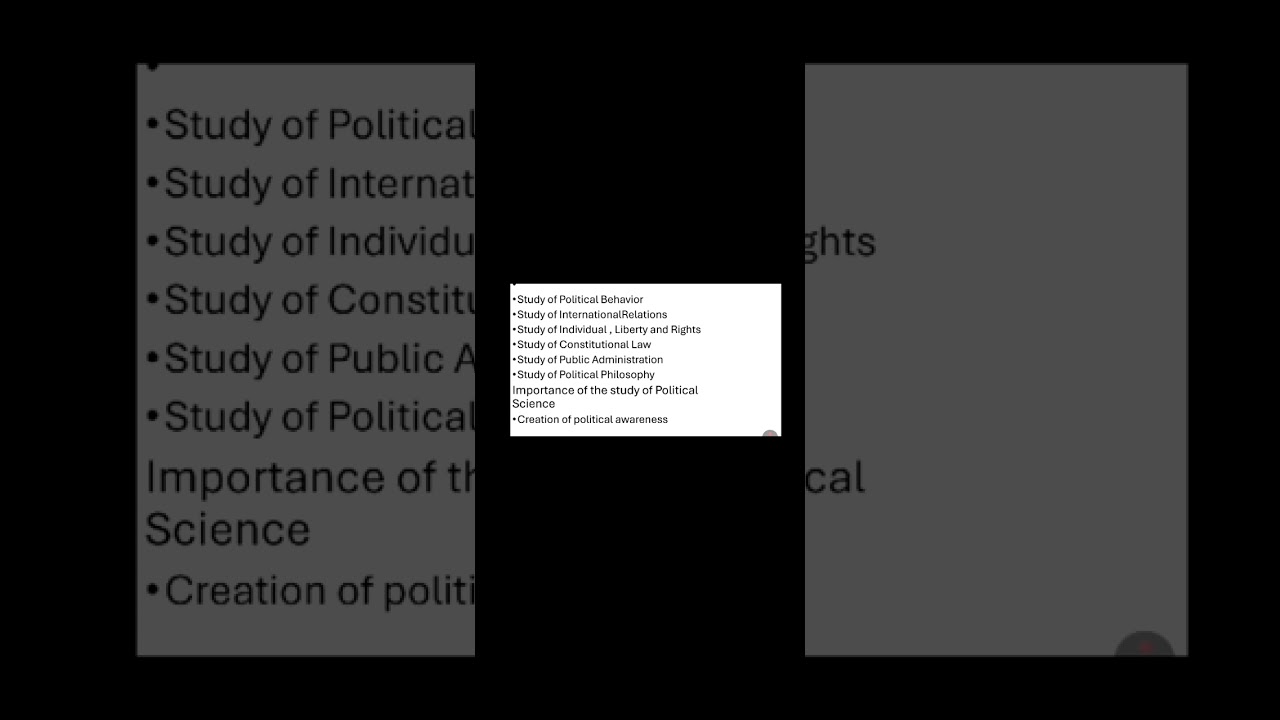 Basic Concepts ( Importance of Political Science)