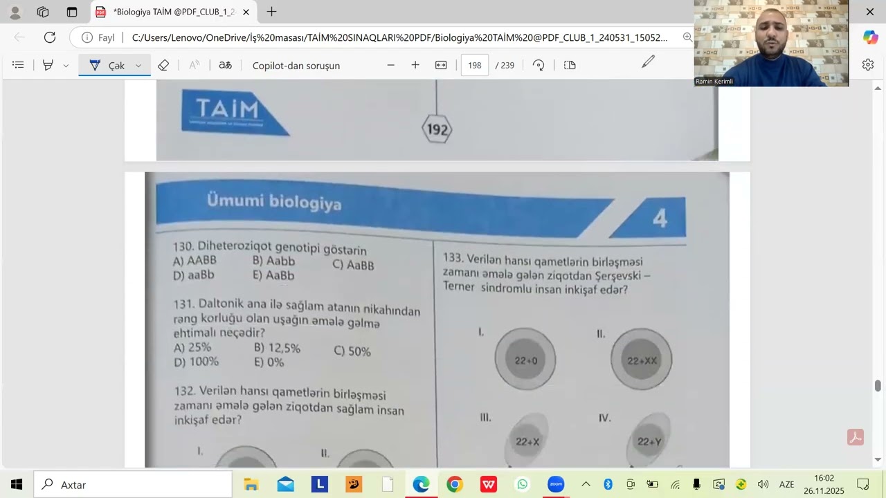 TAİM genetika test izahı 121-150. MİQ və sertifikasiya hazırlığı. Əlaqə: 055-634-73-41