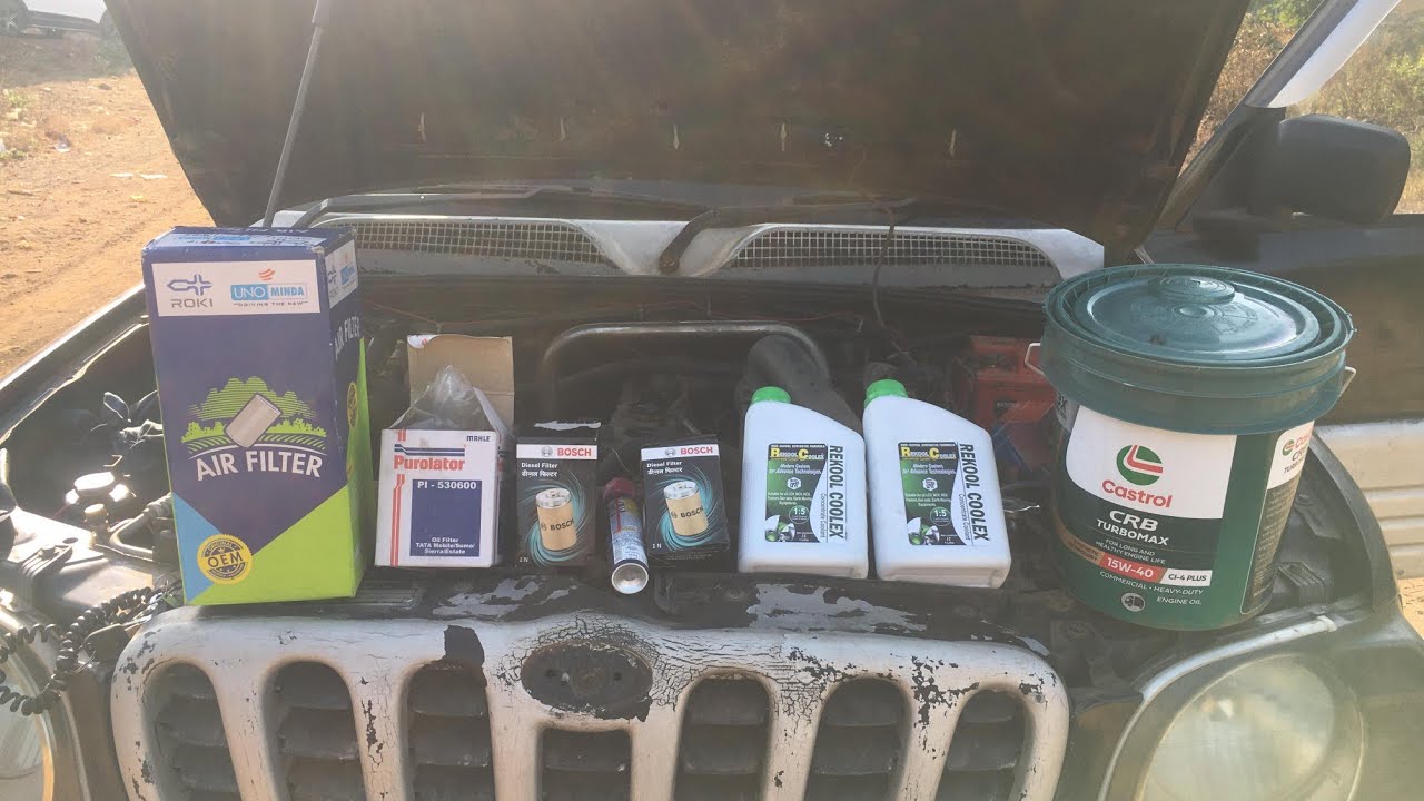 scorpio oil change, oil filter, air filter,diesel filter (service) 