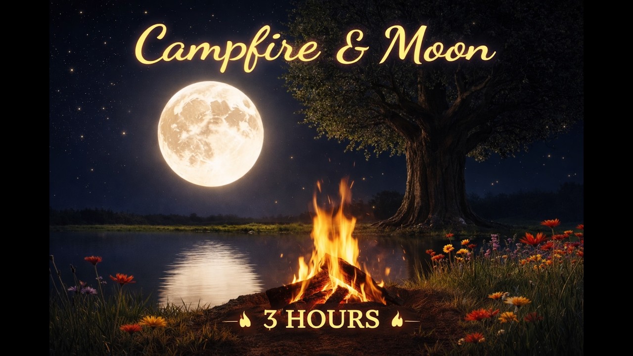 Relaxing Fire Crackling Ambience for Sleep, Study, Meditation & Stress Relief | Cozy Ambient Music