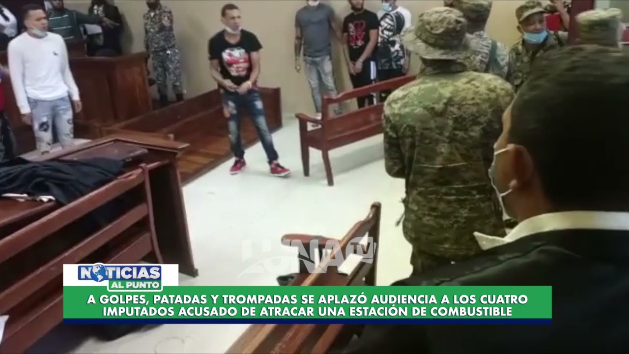 Tremendo rebú se armó en la audiencia a implicados de asaltar una bomba de gasolina en Bonao