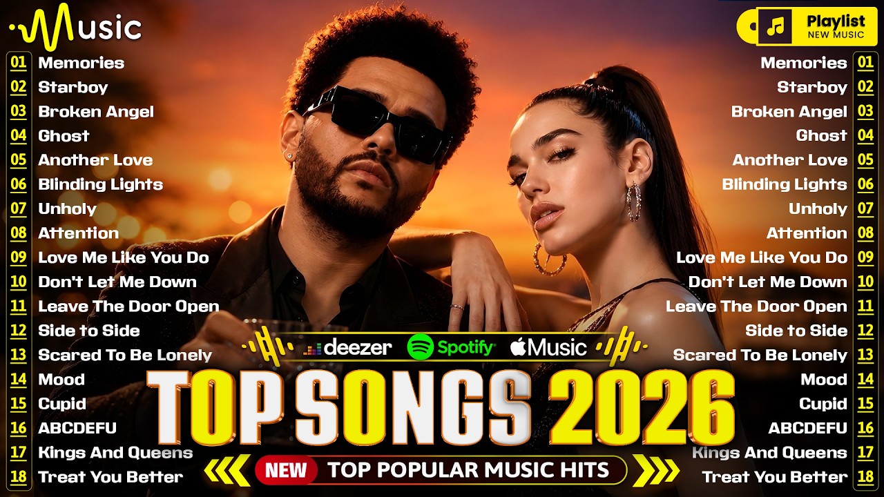 Billboard 2026 🍀 Top Hits 2026 🍁 The Weeknd, Maroon 5, Ed Sheeran, Justin Bieber, Dua Lipa, Adele