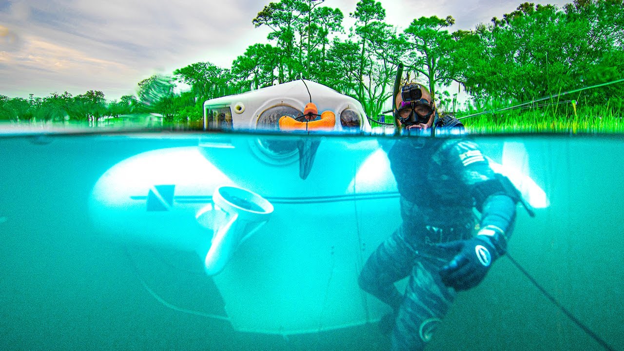 UNDERWATER Fishing With 1998 PERSONAL SUBMARINE!!! (BIG CATCH)