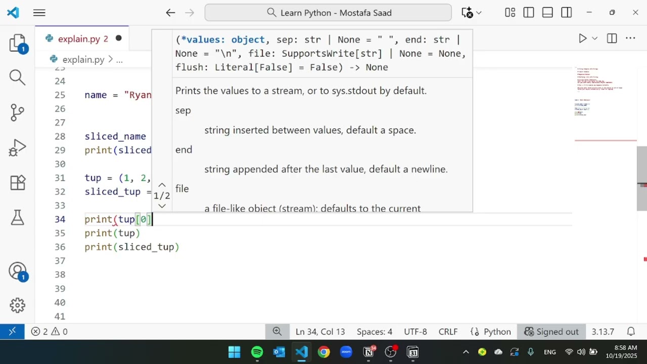 (In Arabic) Learn Python for beginners - #037 - Slicing P2 - تعلم بايثون للمبتدئين