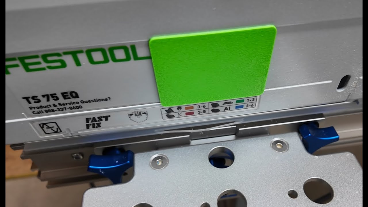 Cutting the splinter guard on a Festool track saw guide rail