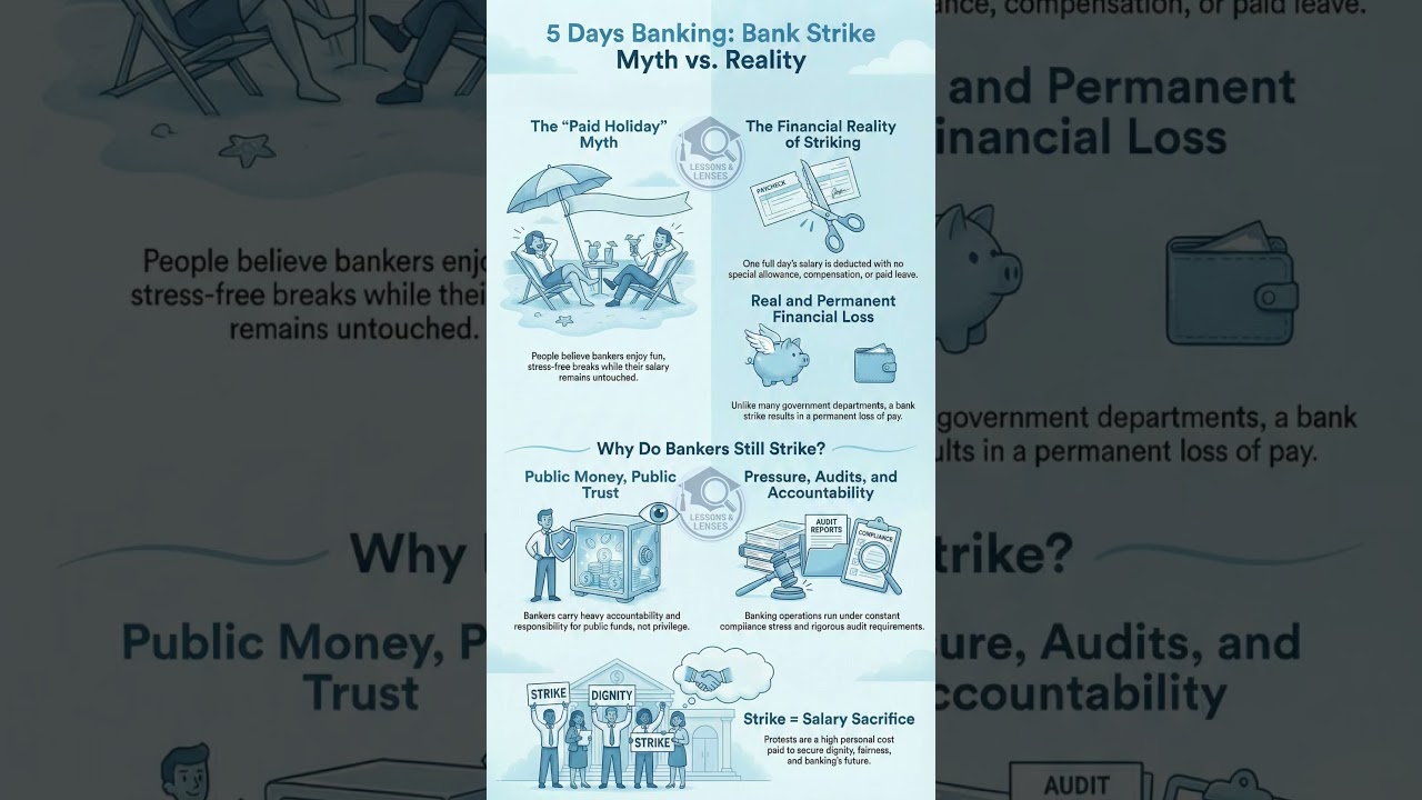 Why Bankers do strike 🤔 #bankstrike #bankerslife #shorts