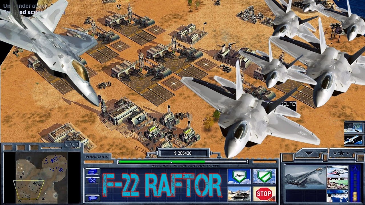 Attack Base _ F-22 Raftor - C&C Generals Zero Hour