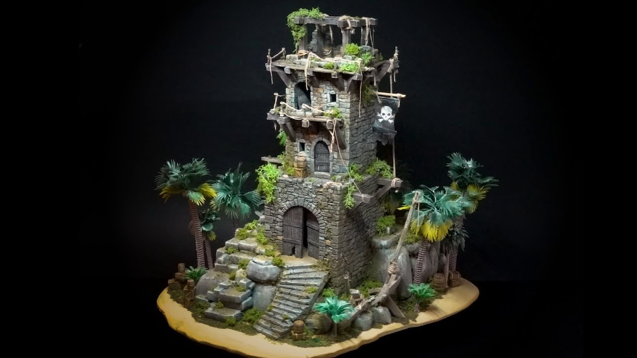 Diorama Torre Pirata - Escenografía para Wargames de Piratas ☠️🏴‍☠️