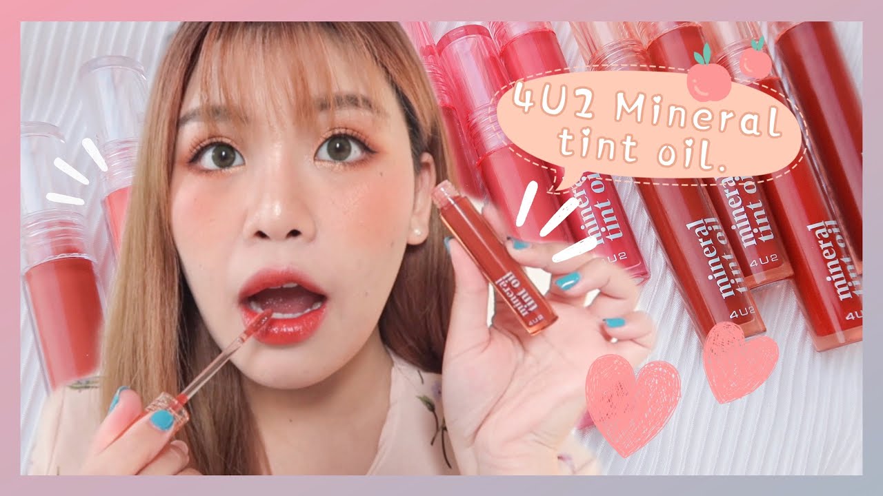 รีวิวลิป 🖍 4U2 Mineral tint oil! ปากฉ่ำ จัดเต็มทุกสี 🎨 | Littlefahsai