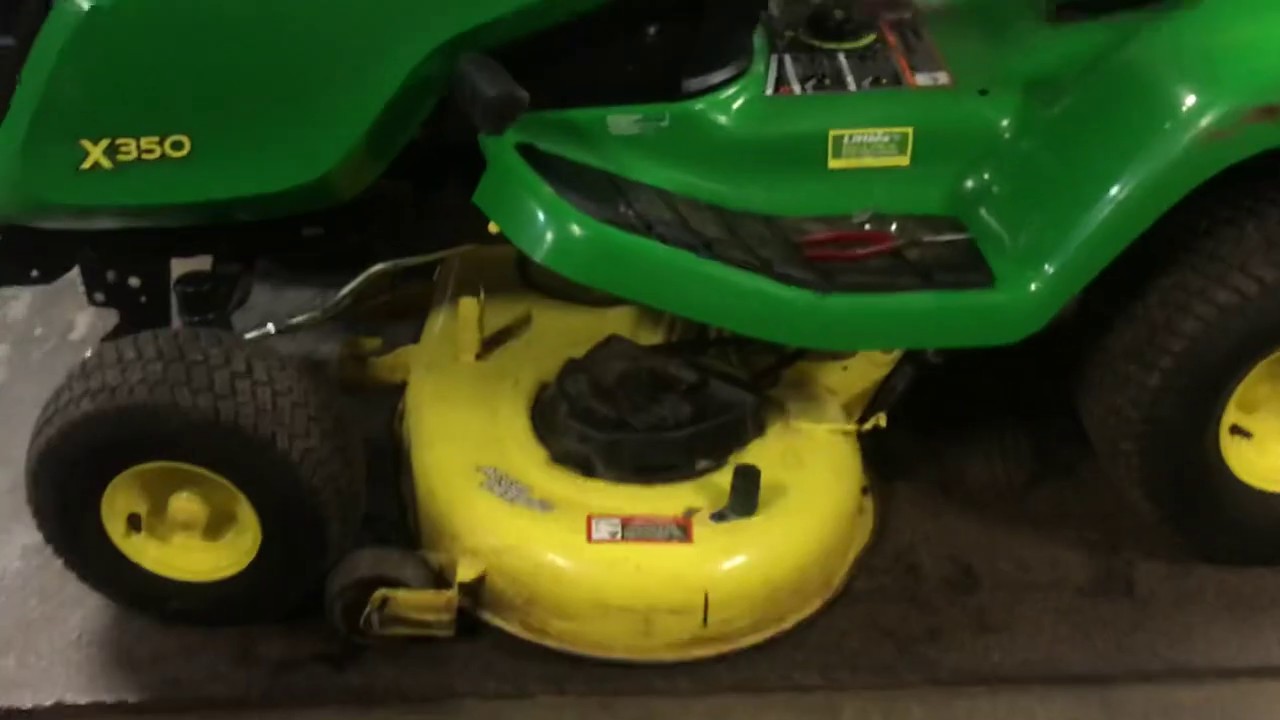 How to remove a accel 42” deep mower deck John Deere X350