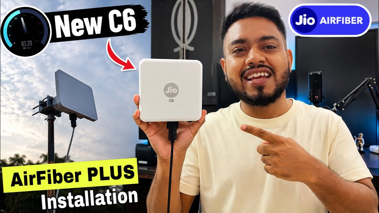 Finally !!! Jio new C6 device airfiber PLUS installation done in my home with STB - The Technologist