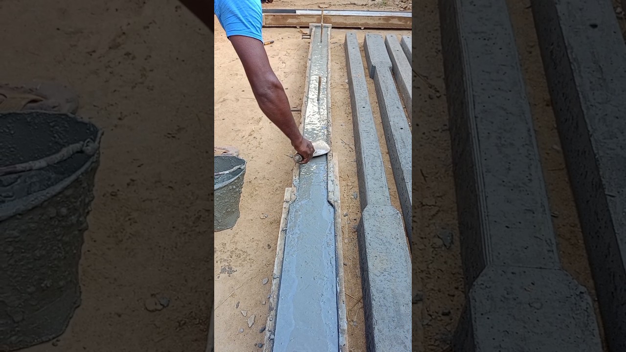 Cement pole making complete process #construction #concrete #pole