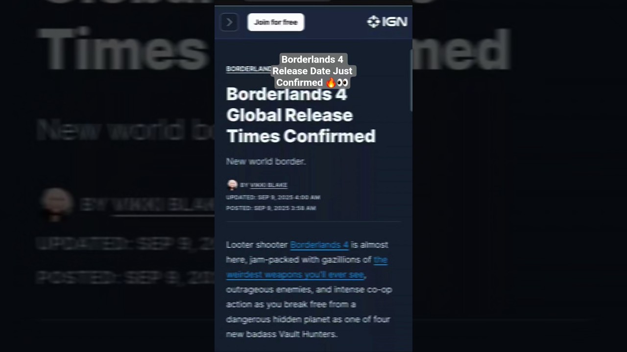 BORDERLANDS 4 RELEASE DATE CONFIRMED! 🤯 #Borderlands4 #Borderlands #GamingNews #NewgameRelease