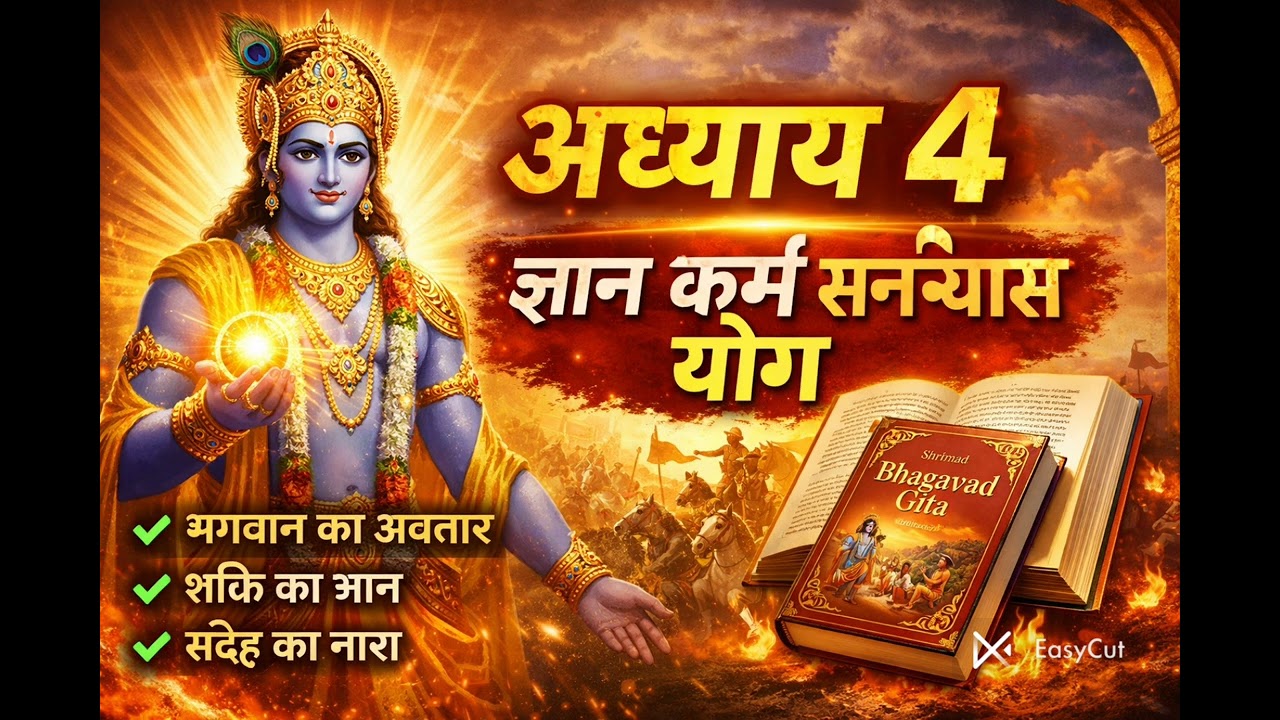 भगवद गीता अध्याय 4 | ज्ञान कर्म संन्यास योग | भगवान का दिव्य अवतार रहस्य