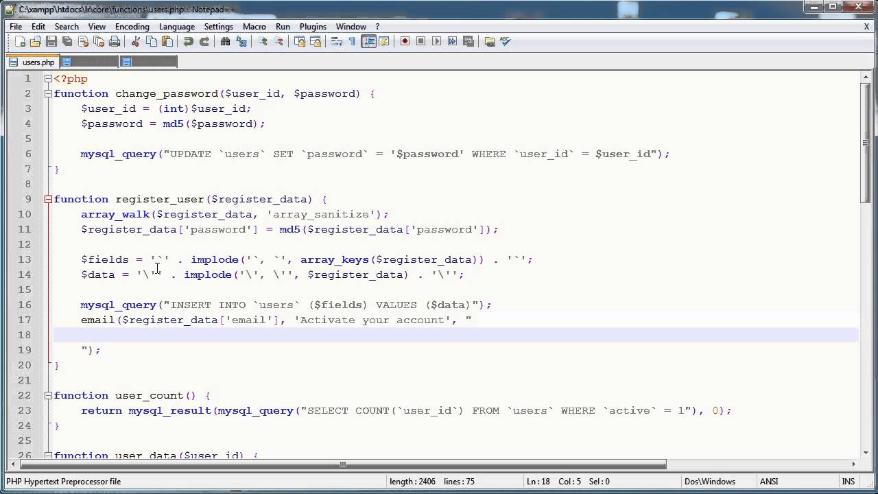 PHP Tutorials: Register & Login (Part 14): Email Activation (Part 2)