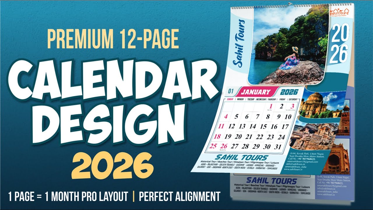Premium 12 Page Calendar Design 2026