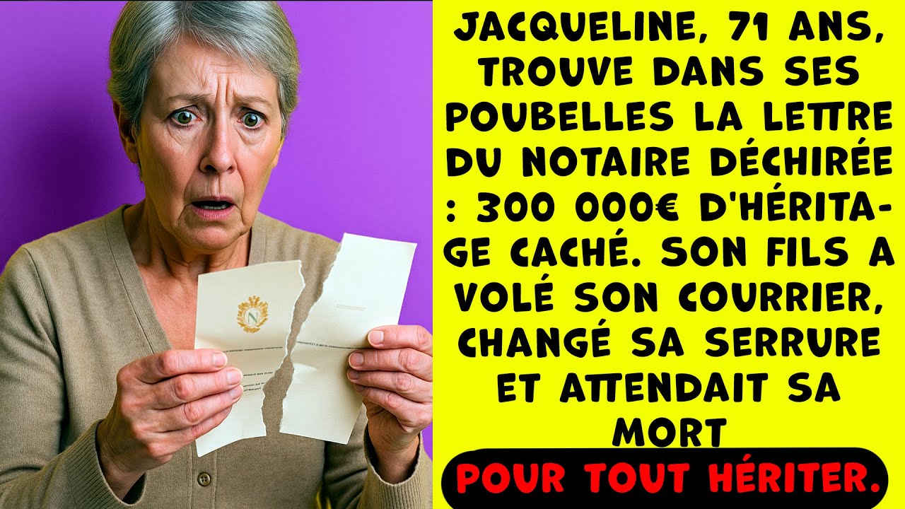 J'ai trouvé l'enveloppe déchirée - mon fils a changé MA serrure et attendait que je MEURE
