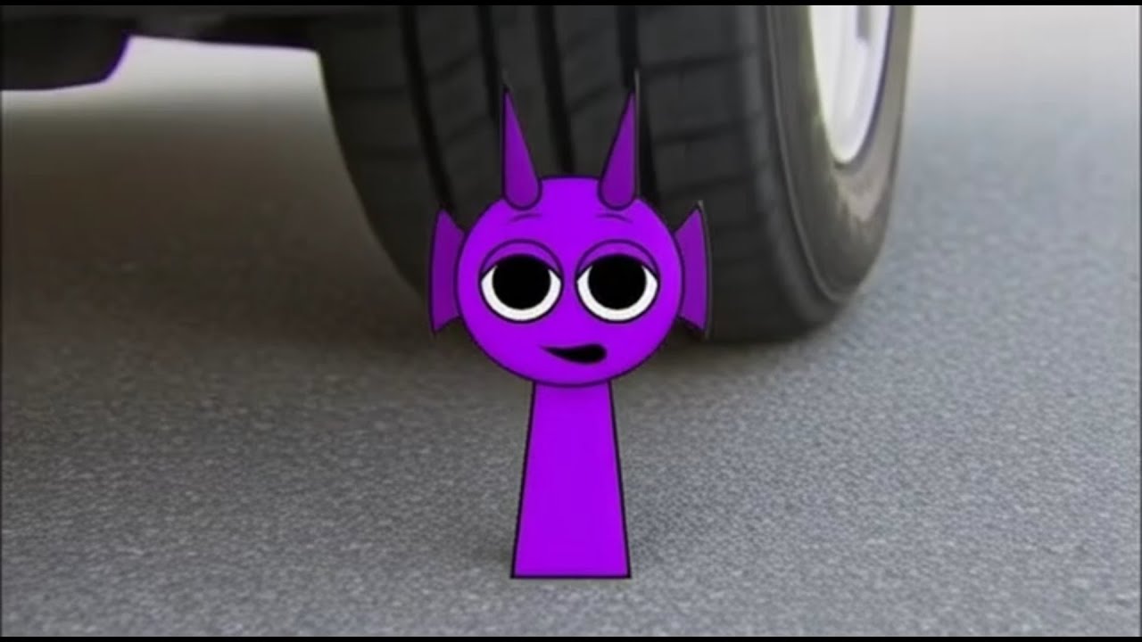 😡🤢😈🥶😬ASMR Tire Crush: Destroying the characters of "Sprunky" | Pleasant crunchy sounds