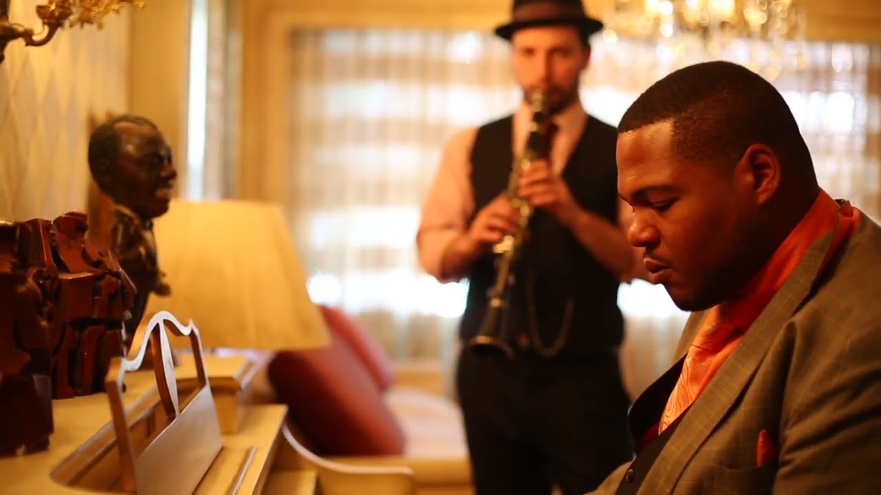 Playing blues on Louis Armstrong's piano!  Jerron 