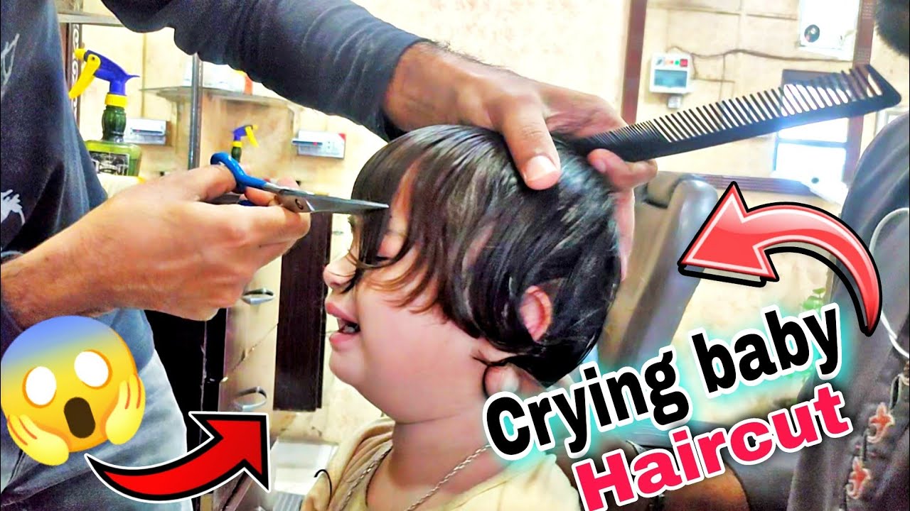 ASMR Crying Baby Haircut with Scissors- So Much Crying Baby !