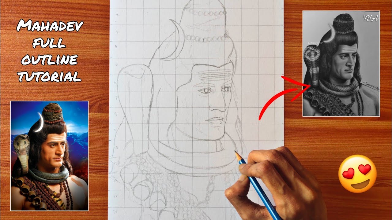 How to draw Mahadev | Outline Tutorial | Mohit Raina | T.I.A