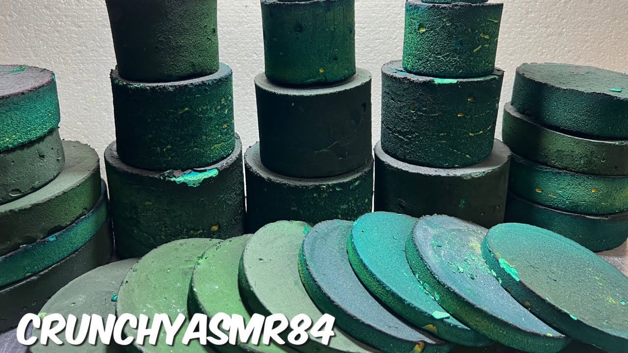 Green Thick Drums & Rounds | Oddly Satisfying | ASMR | Sleep Aid