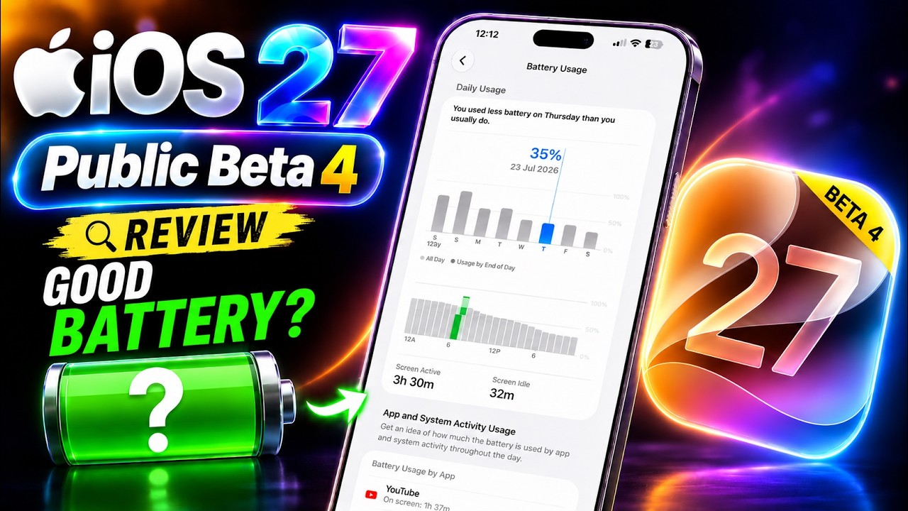 iOS 27 Public Beta 4 Review | Good Battery Backup? | Should you Update?🔥