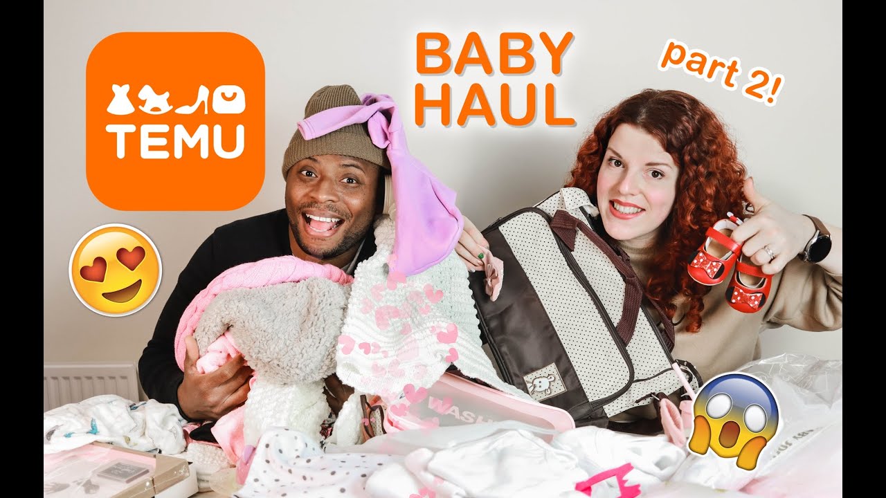 TEMU HAUL pt 2 ! - opening TEMU BABY presents with my HUSBAND!