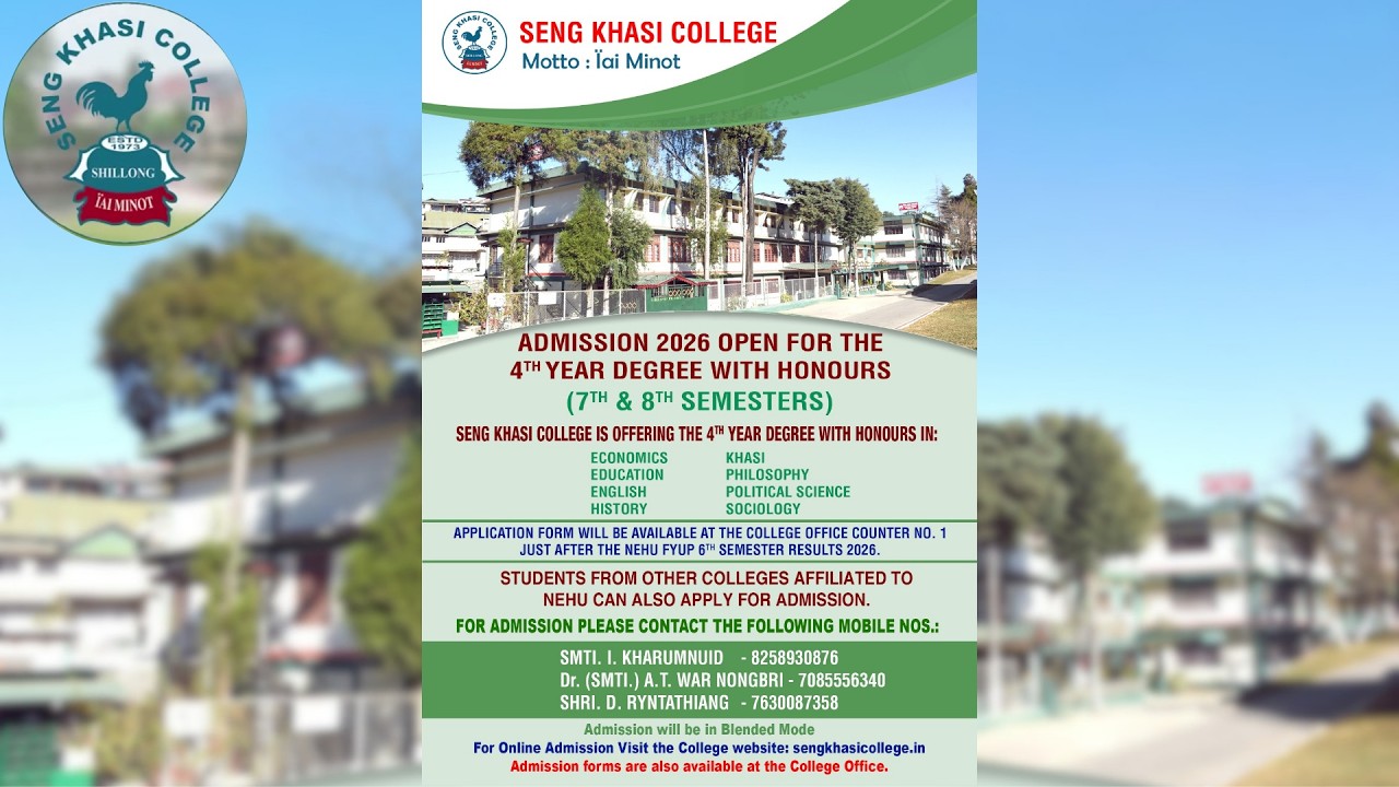 ADMISSION 2026 OPEN FOR THE 4TH YEAR DEGREE WITH HONOURS