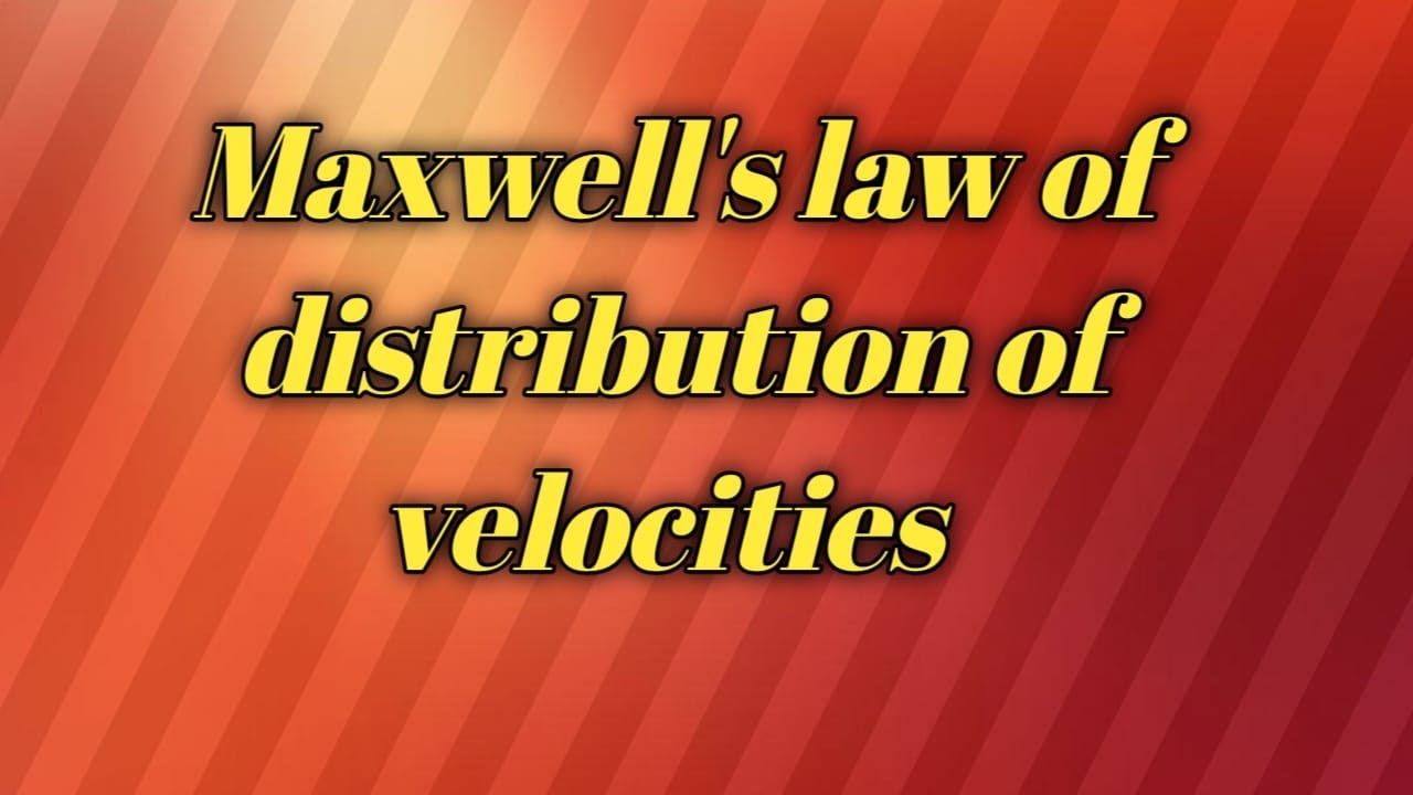 Maxwell's law of distribution of velocities Derivation |very easy with tricks 👍