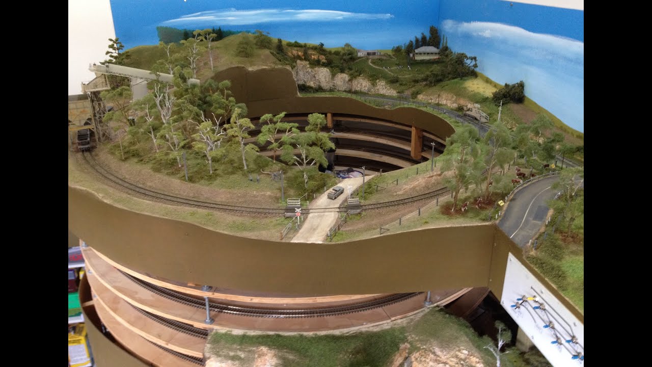 Using dioramas to blend a helix into the layout scenery