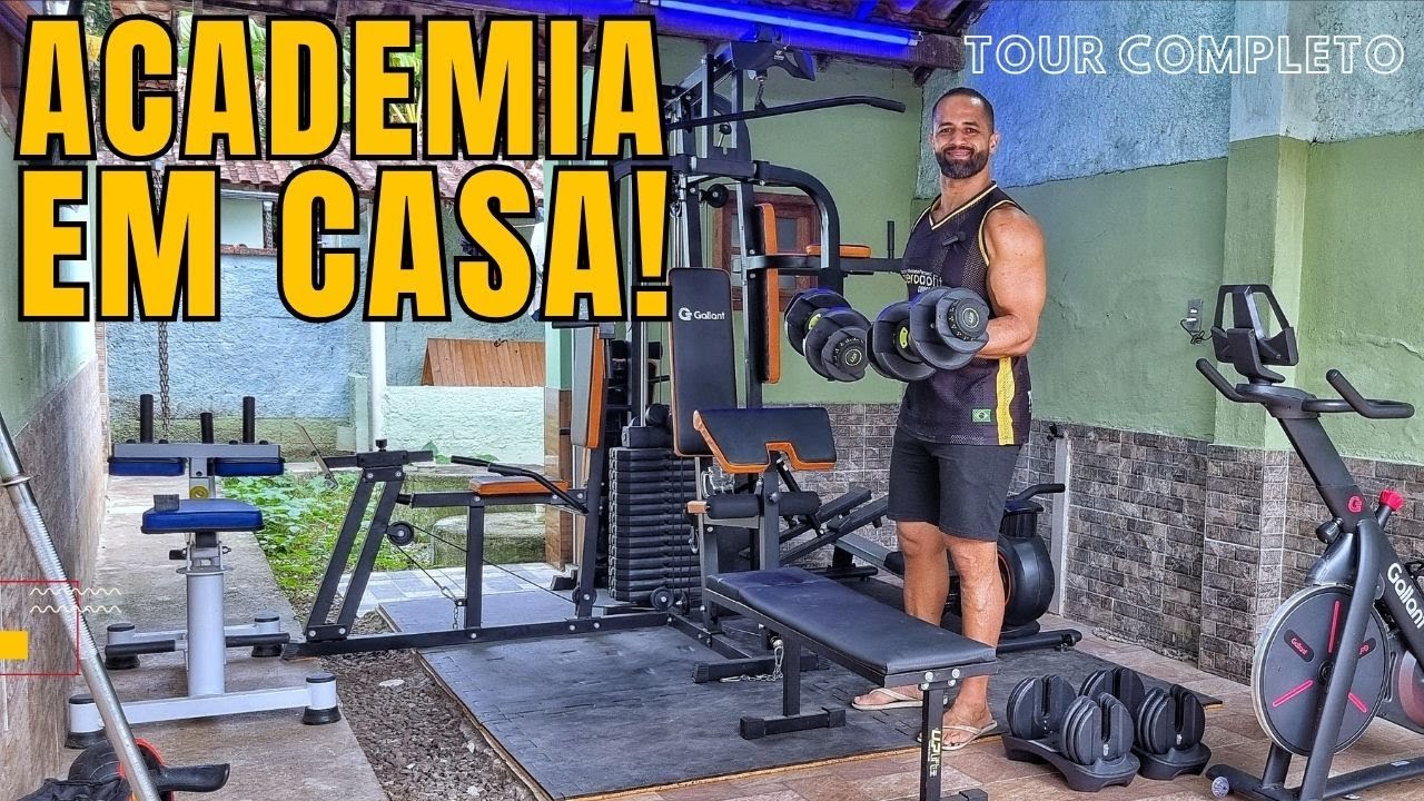 Tour completo pela MINHA ACADEMIA EM CASA em 2025. (Tá FICANDO BOM!)