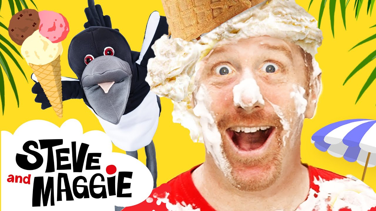 Ice Cream Story for Kids on the Beach from Steve and Maggie | Wow English TV