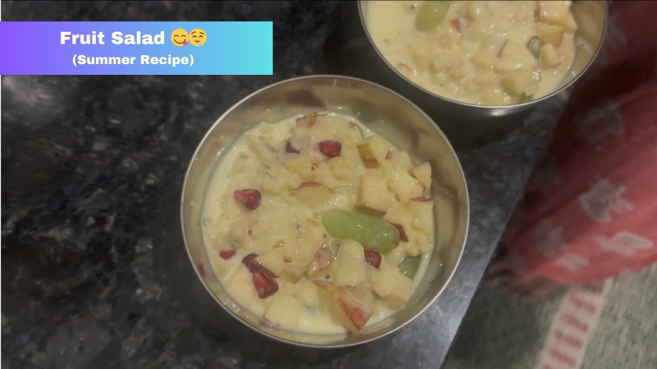 Fruit Salad with Custard | Creamy Custard Fruit Salad Recipe | Easy Summer Dessert