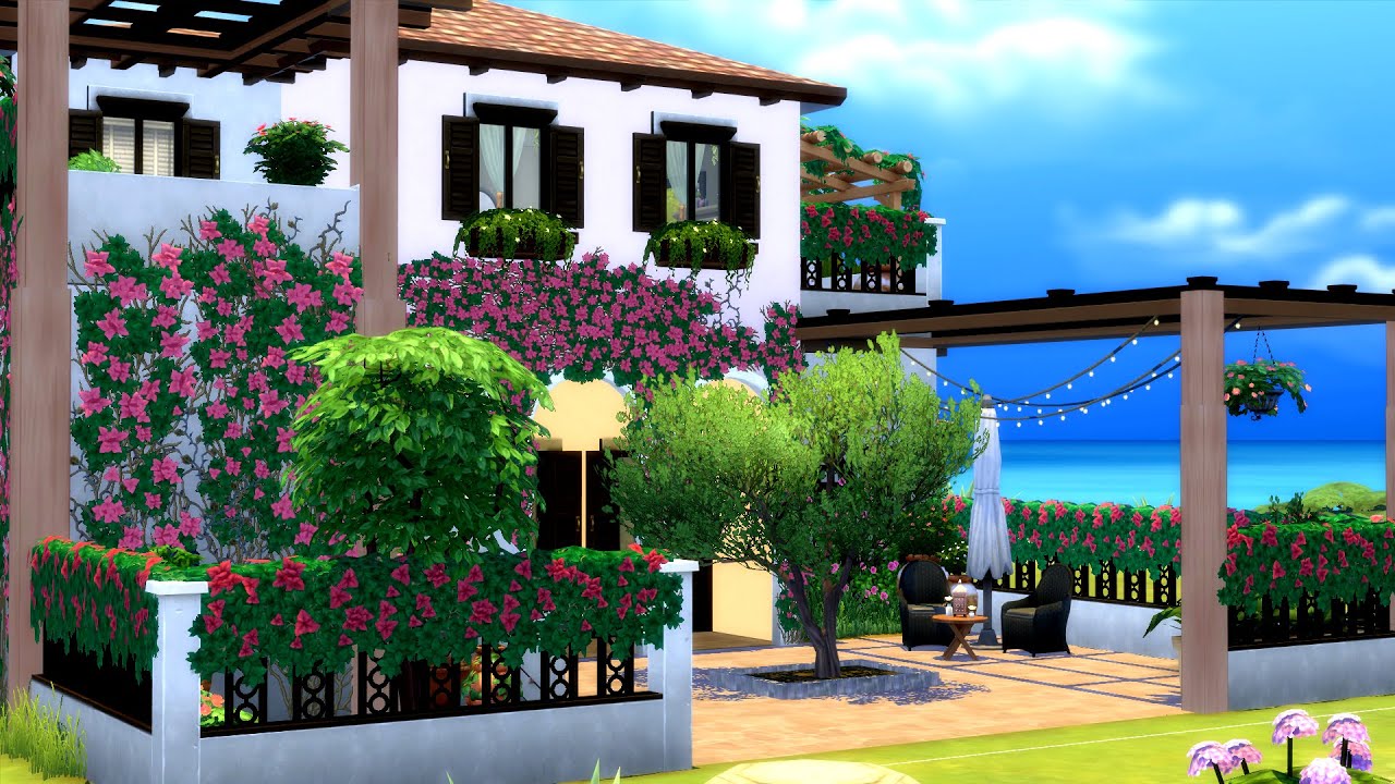 Romantic Greek Home | NO CC | Speed build | The Sims 4