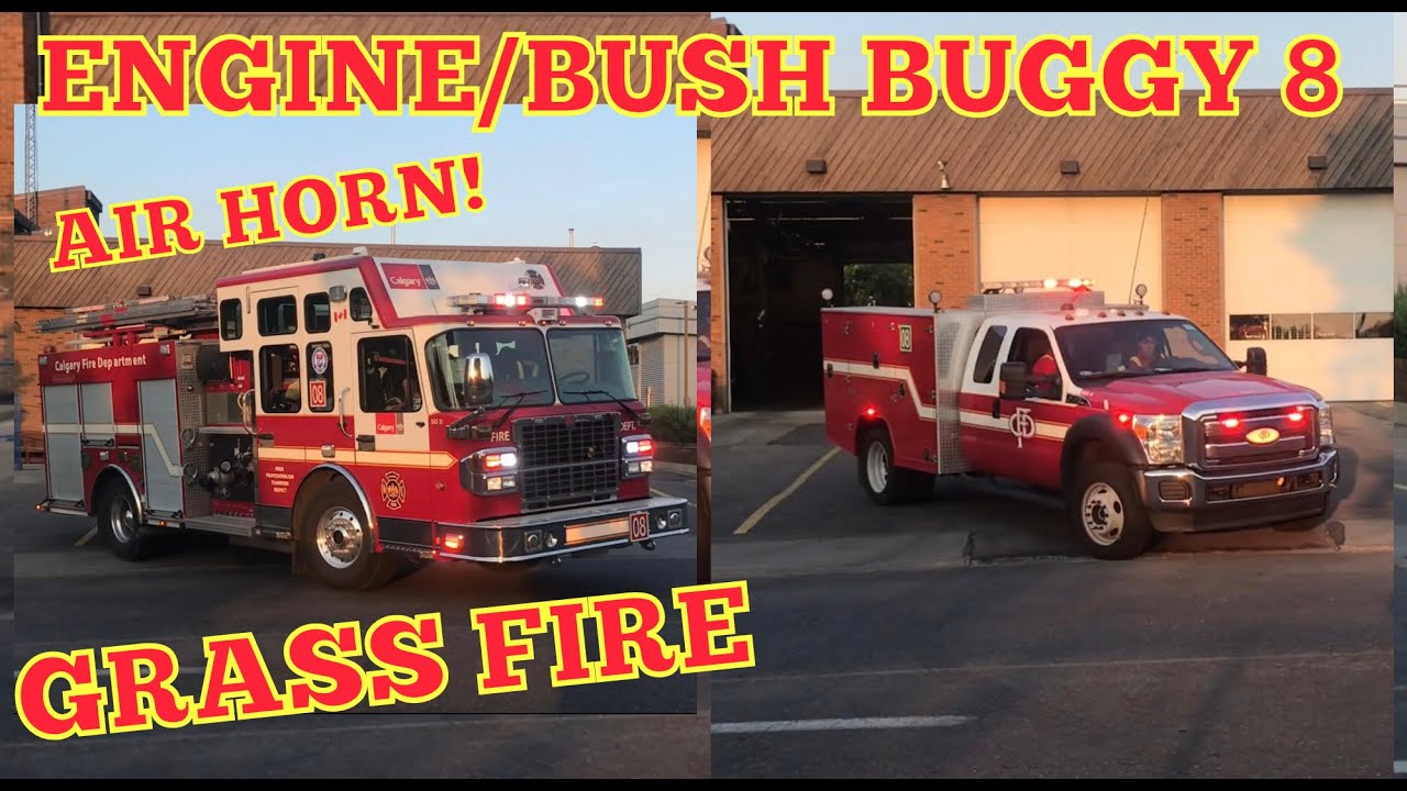 **GRASS FIRE/AIR HORN** Calgary Bush Buggy & Engine 8 Responding HOT | CFD