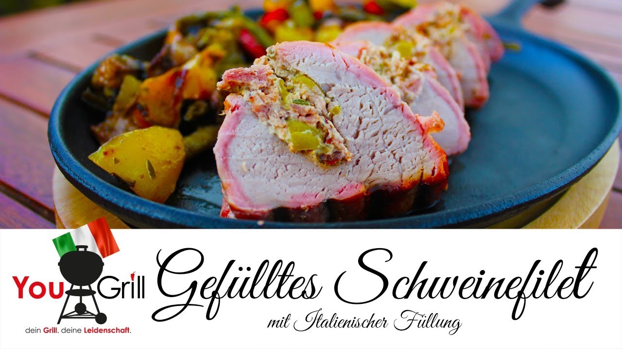 Schweinefilet mit Italienischer Füllung vom Holzkohlegrill
