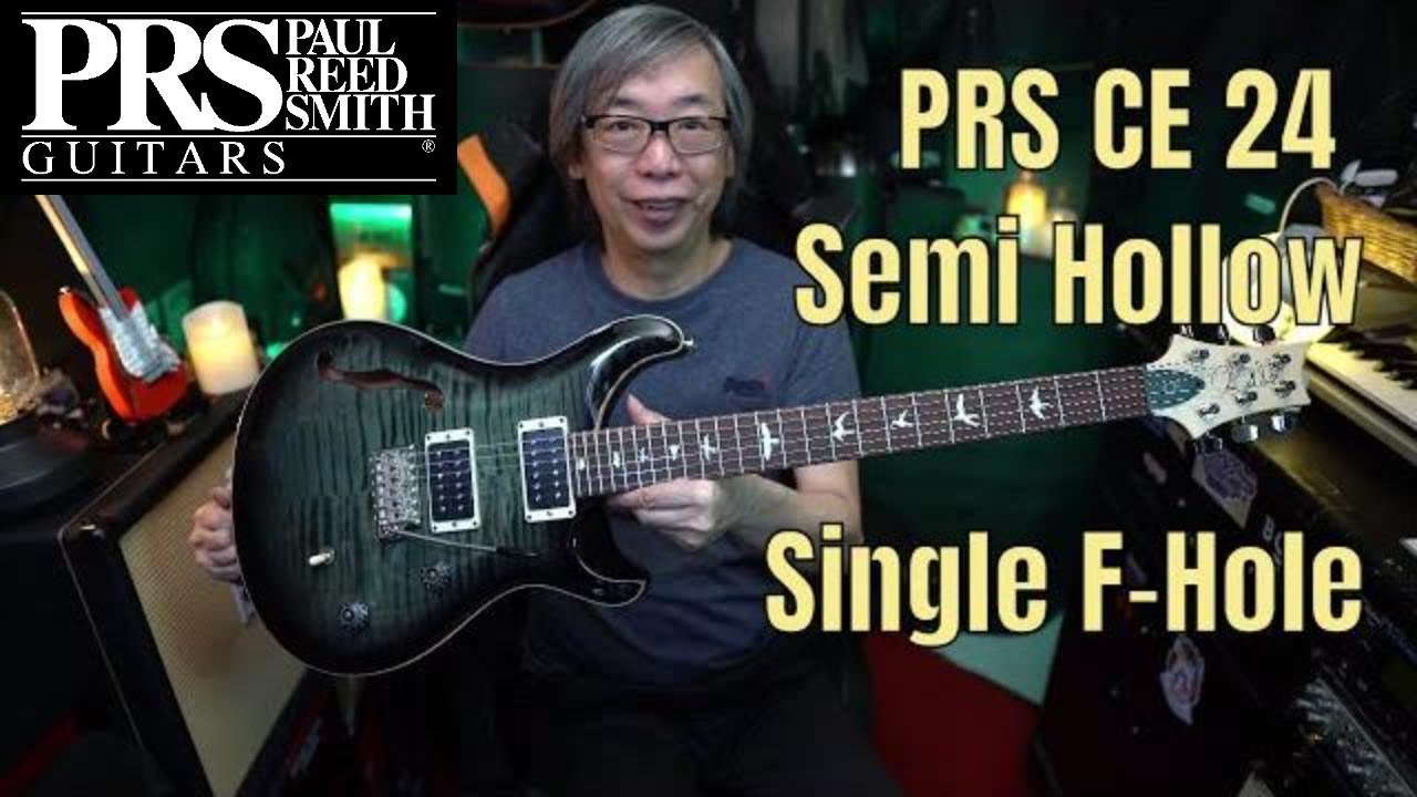 PRS CE 24 SEMI HOLLOW W SINGLE F HOLE   TRAMPAS GREEN SMOKEBURST