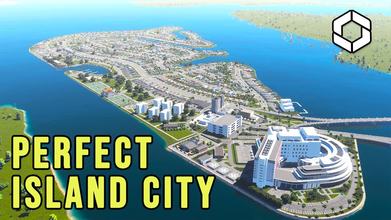 Building AMAZING Residential Island + Tennis court & Baseball field in Cities Skylines 2 Coraline