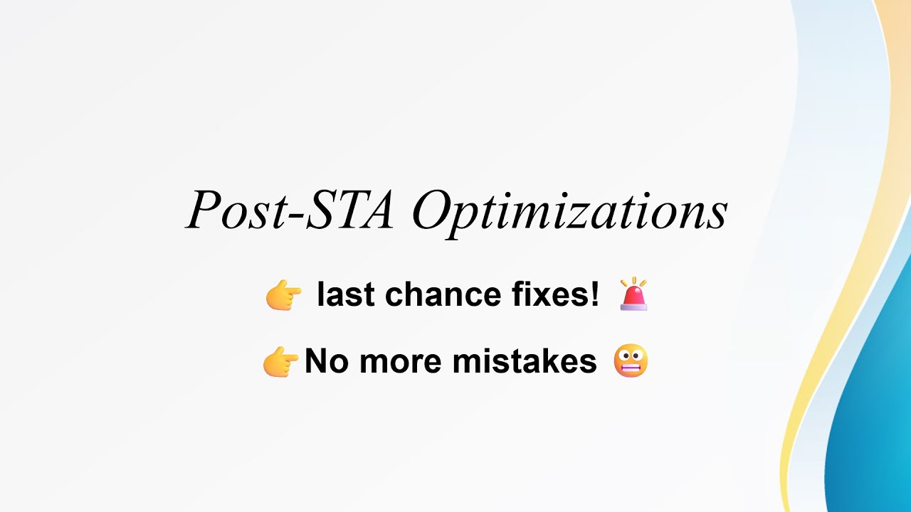 Post-STA Optimization | Physical ECOs for Timing Closure | No More Mistakes
